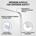 Acrylic Shelf Dividers for Closet Organization: Clear Removable 10/11.8" Tall X 11.8/10" Deep Clipless Separators 8 Pack for 