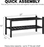 VICTORY RELAX 2-Tier Acacia Wood Shoe Rack - Stackable Entryway Organizer for Closet, Entryway, Easy Assembly, Indoor/Outdoor