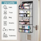 AOODA Clear Over the Door Hat Racks for Baseball Caps, Hold 48 Caps Hat Storage Organizer for Closet Wall, Deep Pockets Hangi