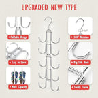 Hat Organizer for Closet, Collapsible Caps Rack with 10 Rotatable Large Hooks, Holds Up to 40 Baseball Caps, Metal Space Savi