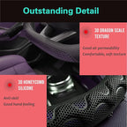 PINCTROT D Shaped 14 Inch Small Sized Steering Wheel Cover Great Grip with 3D Honeycomb Anti-Slip Design, Flat Bottom 14 Inch (Purple)