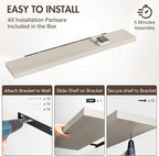 72 Inch Floating Shelves, 12" Deep Floating Shelf Wall Mounted, 72" Wall Shelves, Rustic Deep Bookshelf, Extra Deeper & Thick