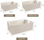 ANMINY 4PCS Storage Baskets for Organizing Collapsible Fabric Storage Bins Boxes with Wood Handles Closet Shelves Cube Organi