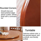 Large Lazy Susan Turntable, Wooden Round Tray Rotating for Dining Table Top Centerpiece Silent Smooth SpinBy Hand Kitchen Tur