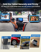 WONNIE Car Tablet Holder, Upgraded iPad Holders for Car Mount Headrest, iPad Mount Back Seat for Kids with Anti-Slip Strap, Silicone Holding Net/Fits All 7-12.9'' Tablets, 2 Pack