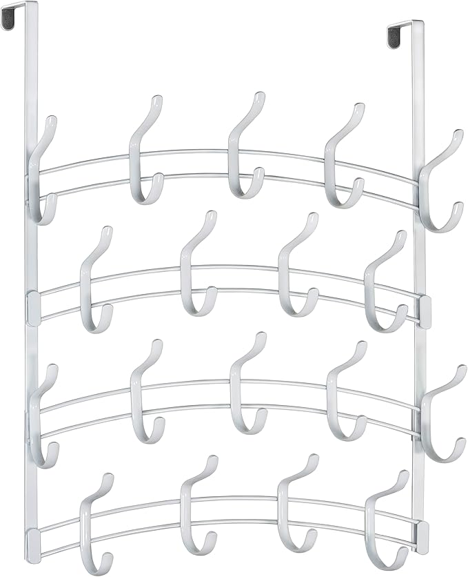 LYNK Professional® Home™ Over The Door Hooks - 36 Hook Over The Door Hanger - Over Door Coat Rack - Hanging Towels or Clothes