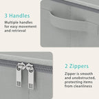 Under Bed Storage Containers, Foldable Closet Organizers with Handles, Underbed Cube Organizer Basket with Zippered, 2 Pack, 