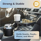 OtterVerz 11 Upgraded Car Cup Holder Tray, 3 in 1 Car Cup Holder Expander Adapter, 360° Rotating Detachable 10.5" Car Food Tr