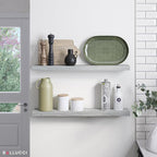 Ballucci Floating Shelves, 36" Wood Wall Shelf Set of 2, with Invisible Brackets for Bathroom, Living Room, Bedroom, Kitchen,