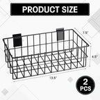 Hicarer 2 Pcs Slatwall Wire Baskets 13.5 x 7.5 x 4.5 Inch Metal Mounted Wall Organizer Basket Ventilated Hanging Slatwall Acc