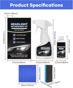 Dodorado Headlight Restoration Kit – No Sanding Required, Fast Cleaning & Ceramic Coating, Restores Yellowed Hazy Headlights 