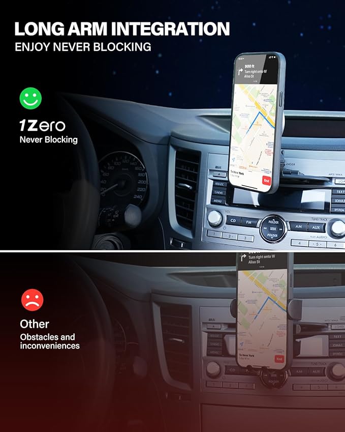 1Zero for MagSafe CD Car Mount Charger, Ultra Magnetic Phone Holder for CD Slot Charging, Fast Wireless Car Charger Mount Fit for iPhone 17 16 15 14 13 12 Pro Max Plus Mini (for Qi Charging)