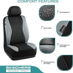 Skechers Car Seat Covers,Leather Seat Covers with GOGA Mat Technology,Waterproof Car Seat Covers Full Sets,Airbag Compatible,