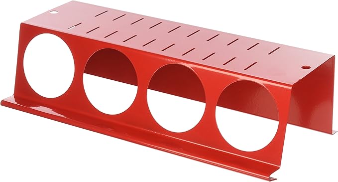 Wall Control Pegboard Spray Can Holder Bracket and Aerosol Can Organizer Pegboard and Slotted Tool Board - Red