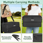 ANILD Golf Trunk Organizer, 2 Layer Golf Storage Case with Separate Ventilated Compartment for 2 Pair Shoes, for Balls, Tees,