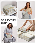 Percover Compression Packing Cubes 8-Piece Set, Packing Cubes Compression for Travel with Laundry Bag & Shoe Bag, Travel Orga