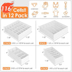12 Pack Drawer Organizers for Clothing, 116 Large Compartments Fabric Dresser Closet Organizers and Storage Bins for Baby Clo