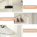 8 Tier Narrow Shoe Rack, Stackable Metal Shoe Storage, Holds 16-20 Pairs, Vertical Shoe Organizer for Garage Closet Entryway,