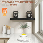 Dreamland Black Floating Shelves for Wall,8 Inch Deep Floating Shelves,24" W x 8" D Wall Shelves for Bedroom,Living Room, Kit