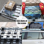 AUCELI Car Cargo Net, 47" x 31.5" Bungee Cargo Net for Roof Top Cargo Racks, Adjustable Luggage Roof Sundries Grid Mesh Bag, Elastic Vehicle Roof Miscellaneous Storage Organizer for SUV Truck
