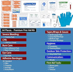 Mini First Aid Kit -Small Waterproof Hard Shell Medical Kit with Compartments for Camping, Hiking, Car, Home, Office, School 