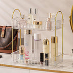 Aveniee Bathroom Counter Organizer, 2 Tier Perfume Skin Care Countertop Storage Shelf, Vanity Makeup Tray for Cosmetic Skinca