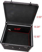 Vaultz Locking File Storage Box, Two-Handled, Letter/Legal File Storage, Tactical Black, 16.5 x 13.5 x 12 inches