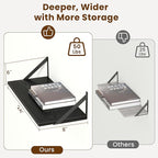 Floating Shelves for Wall Decor,24" Wx8 D Wall Mount Floating Bookshelf Set of 2,Hanging Storage Shelf with Sturdy Metal Brac