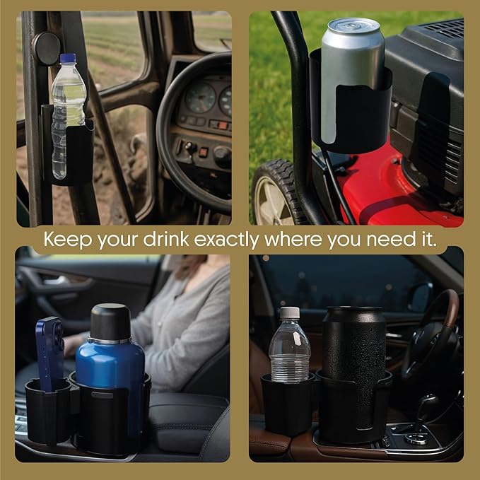 Car Cup Holder Expander - 2 in 1 Adjustable Cup Holder Adapter Set with Magnetic Bottle Mount Accessory - Fits Big Cups and L