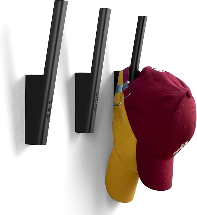 Ozueccr Hat Hook for Baseball Caps – Wall Mounted Vertical Hat Holder, Multi-Purpose Wall Hook, Closet Cap Organizer, Sturdy 