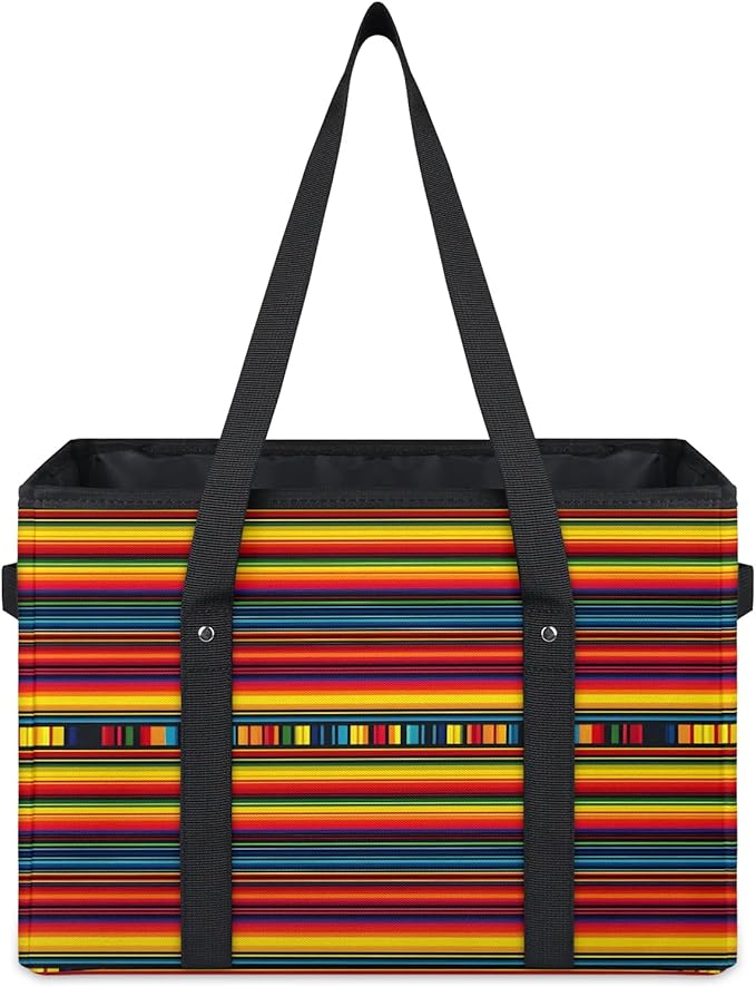 Reusable Grocery Bags Heavy Duty Shopping Bags Foldable Large Tote Bags with Long Handles & Hard Bottom
