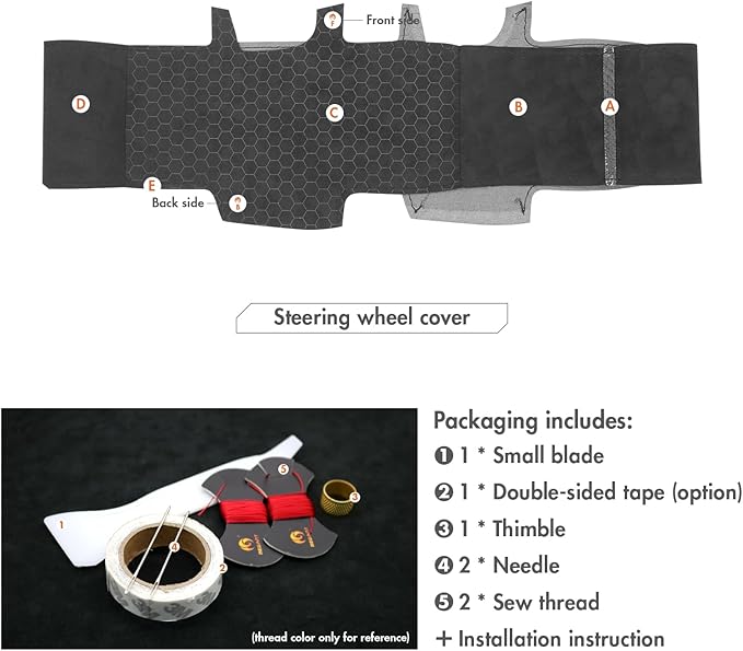 MEWANT Hand Stitch Hive Embossed Athsuede Steering Wheel Cover for Ford F150 Expedition 2018-2021 Ford F150 Accossory