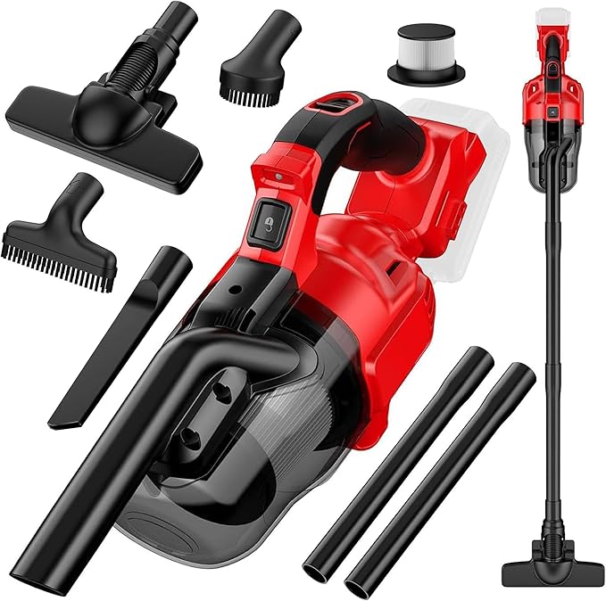 Cordless Vacuum Cleaner for Milwaukee M18 Battery, 5 in 1 Cordless Vacuum with 500W Brushless Motor Max 18000r/Min，50CFM 100A