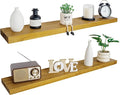 BGMG Wood Floating Shelves for Wall 54 inch Set of 2, Rustic Wooden Wall Mount Shelves for Living Room Bedroom Kitchen Farmho