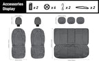 CAROMOP Luxury PU Leather Car Seat Covers Full Set-Waterproof Seat Protectors with Split Bench Seat Covers for Cars-Universal