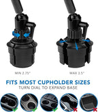 Mount-It! Carbon Fiber Cup Holder Tablet Mount Tablet Holder for Car Truck SUV, Adjustable 7–11 Inch iPad & Tablets, 18" Extension Arm, 360° Rotation, Fits 2.75"–3.5" Cupholders, ELD GPS Holder