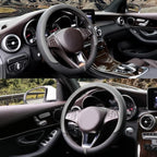 COFIT Breathable Car Steering Wheel Cover 15 inch Auto Universal Leather Wrap Non-Slip Steeringwheel Protector Automotive Int