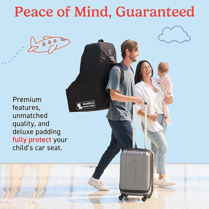 J.L. Childress Padded Backpack Car Seat Bag - Car Seat Travel Bag for Airplane, Fits Most Baby & Infant Carriers & Bootsters,