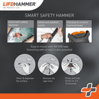 Lifehammer Smart Automatic – Window Breaker Seatbelt Cutter, Emergency Car Window Breaker for car Escape Tool, Anti-Slip Grip