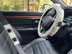 Crochet Spider Steering Wheel Cover Universal 14-15 inch (C,Wheel Cover+2 Belt Cover)