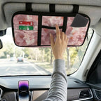 Car Sun Visor Storage Bag,Cherry Blossom Scratch-Resistant Car Essentials Tool Pack Car Visor Organizer with Zipper Fits Most Vehicles, SUVs, Trucks