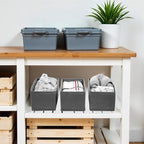 9-Pack Foldable Drawer Organizers Foldable Storage Bins – Clothing Drawer Organizer for Clothes, Dark Grey (10.6"x5.5"x4.3", 