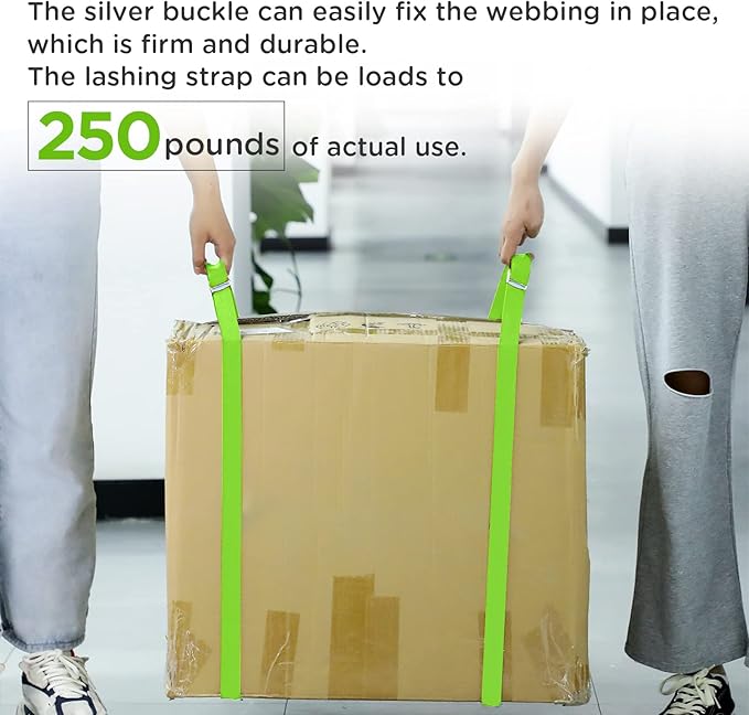 Riakrum 15 Pack 16 Feet Lashing Straps Adjustable Kayaks Tie Down Cam Buckle Straps with Buckles up to 250lbs for Cargo, Luggage, Motorcycles, Truck, Car Roof Rack, Sup Surfboard(Green)