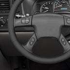 MEWANT Hand Stitch Steering Wheel Cover for Chevy Silverado 1500 2003-2006 Trailblazer Black Real Leather Steering Wrap