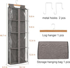 Clear Handbag Storage Organizer Dust Cover Bags-Over The Door Handbag Storage Organizer with Zippers 4 Grids Vesiable Fully E