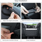 Car Purse Holder - Durable Leather Seat Back Organizer with Handbag Holder, Front Seat Storage Barrier, Backseat Pet & Kids Driver Storage Netting Pouch