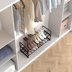 Hsscblet 2 Tier Metal Shoe Rack,Adjustable Shoe Shelf Storage Organizer,Stackable Boot & Shoe Storage,for Entryway,Hallway,Cl