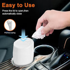 Car Trash Can, Mini Car Trash Bin with Lid, Leakproof Cup Holder Car Garbage Can with 20 Trash Bags, Vehicle Front Back Seat Organizers and Storage for Car, Home, Office, White