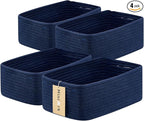 MiniArk Small Storage Baskets for Organizing | Closet Organizer Bins | Shelf Toy Basket | Woven Rope Baskets | Cube Decorativ