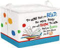 Clastyle Collapsible Back to School Reading Book Storage Basket Dr Quotes Book Organizer for Nursery Room Classroom Library R